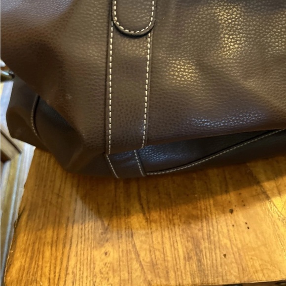 Barrington Brown Vegan Leather Men's Captains Duffle Bag EUC!! - Picture 6 of 16